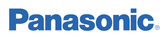 Panasonic logo in blue on a white background
