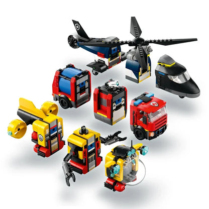 Lego City Helicopter, Fire Truck & Submarine Remix 3 in 1 Building Toy