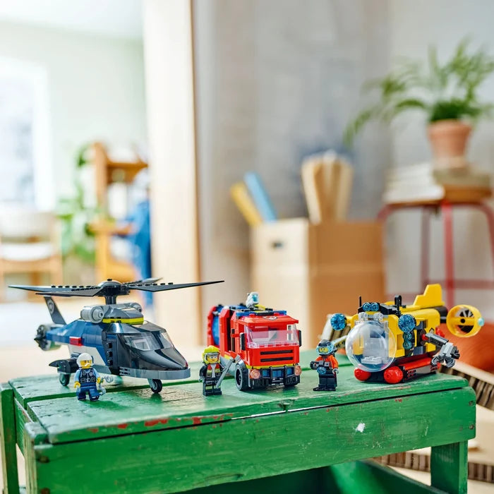 Lego City Helicopter, Fire Truck & Submarine Remix 3 in 1 Building Toy
