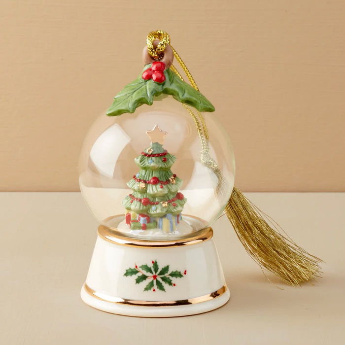 Lenox Tree In Snow Globe Ornament