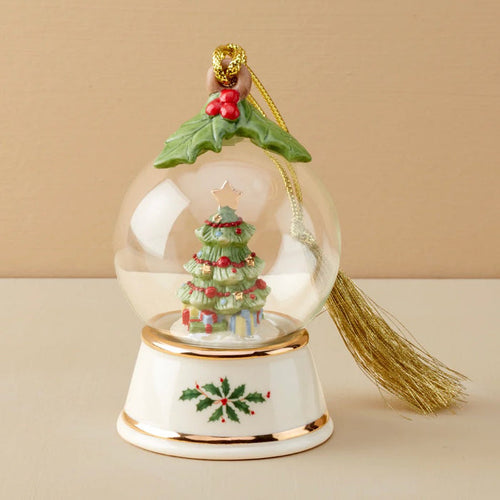 Lenox Tree In Snow Globe Ornament