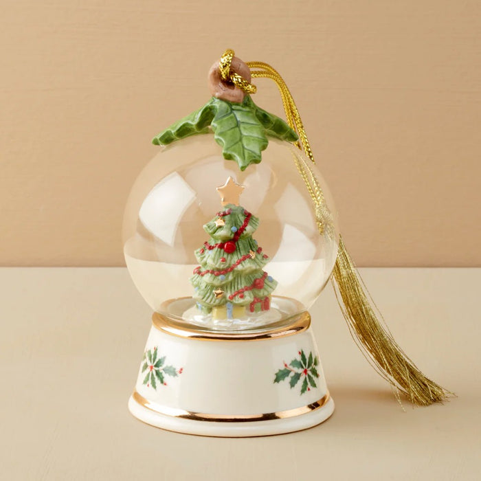 Lenox Tree In Snow Globe Ornament
