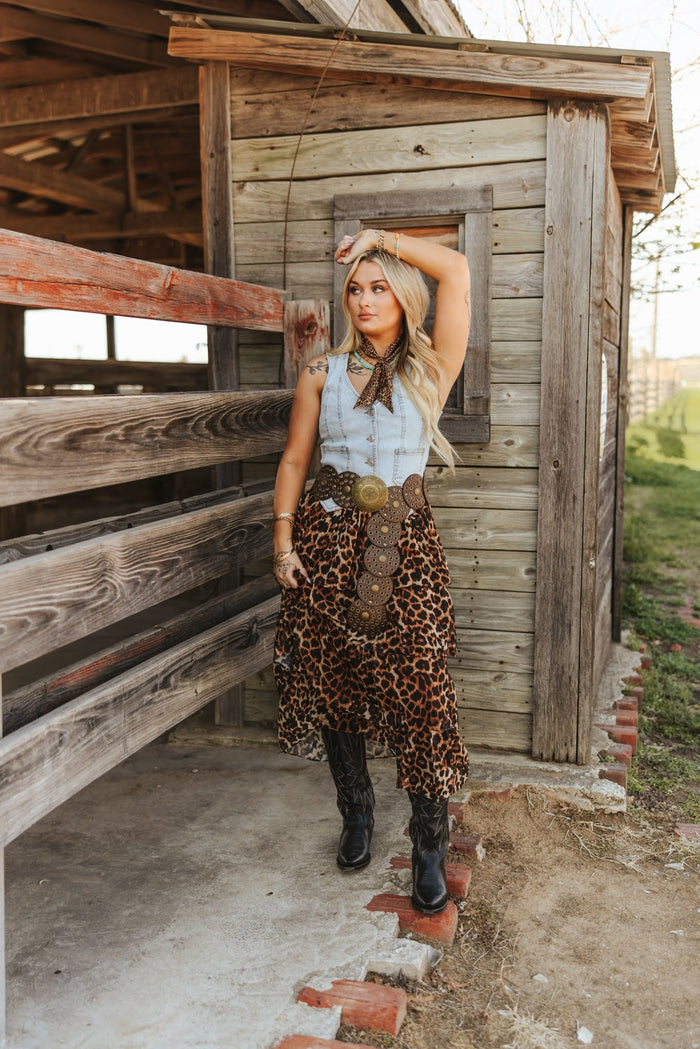 Leopard Printed Ruffle Tier SkirtS
