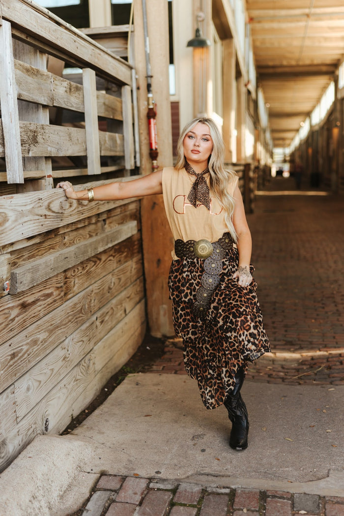 Leopard Printed Ruffle Tier SkirtS