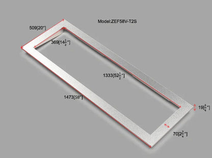 Litedeer Homes 58" Smart Electric Fireplace Trim Kit - ZEF58V-T2B, Black - Litedeer Homes