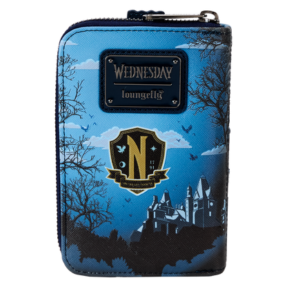 Loungefly The Addams Family - Wednesday Nevermore Academy Castle Zip Around Wallet