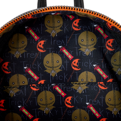 Loungefly Trick 'R Treat Flaming Pumpkin Head Sam Light Up Glow Mini Backpack