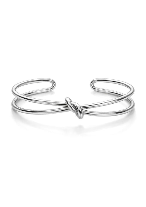 Stelt silverarmband med knut.