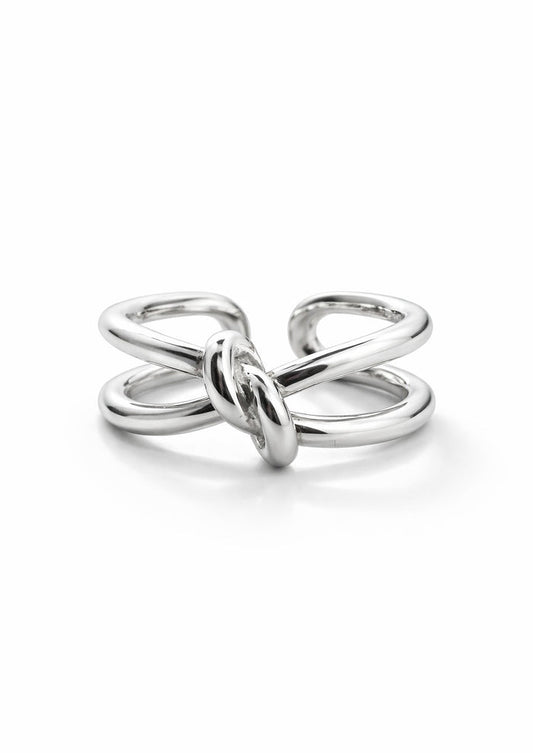 Silverring med knut. Öppet ring i äkta silver med ställbar storlek.