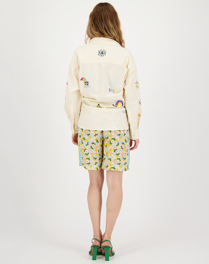 Madison Sand Oversized EMB Shirt