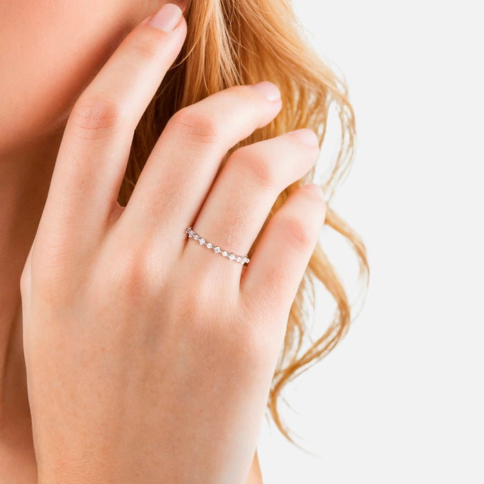 Memoirering Zirkonia silber