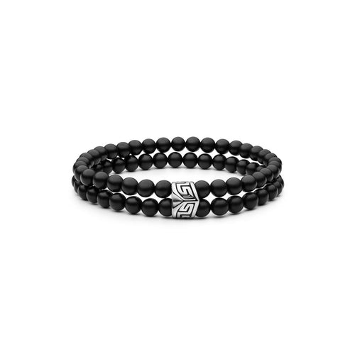 Armband till herr med svarta onyx stenar.