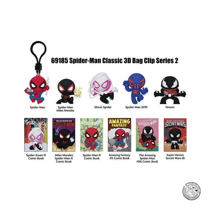 Monogram Spider-Man Classic 3D Foam Bag Clip Series 2, 1 Piece Blind Mystery Box