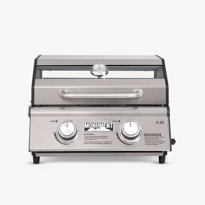 Monument 2-Burner | Stainless Steel Portable Propane Gas Grill