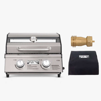 Monument 2-Burner | Stainless Steel Portable Propane Gas Grill