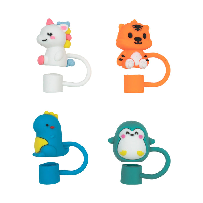 Mystic Animals - Retail 4-Pack Straw Toppers