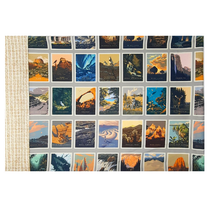 Brighten up your favorite sleep space with a beautiful, soft pillowcase.  This pillowcase is a perfect gift for the National Parks enthusiast in your life.  Standard Size measures 30" x 20" One pillowcase Washing Instructions: Machine Wash Cold/Tumble Dry Low Product designed and sewn by&nbsp;AdventureUs in Northern Wisconsin  Materials: 100% cotton&nbsp;Riley Blake Designs™ National Parks Badges fabric
