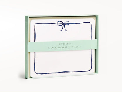 Navy Bow Flat Notes Boxed Set of 8 Notecards