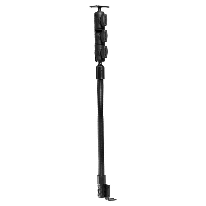 A rugged OCTO™ Ratcheting Arm with an 18″ heavy-duty seat rail mount and AMPS mounting pattern—offering the same durability you’d expect from a premium heavy-duty tablet mount.