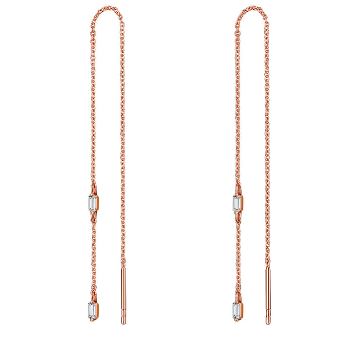 Ohrringe roségold hängend Zirkonia