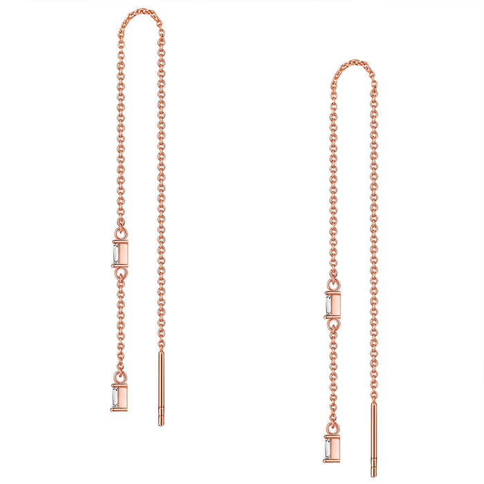 Ohrringe roségold hängend Zirkonia