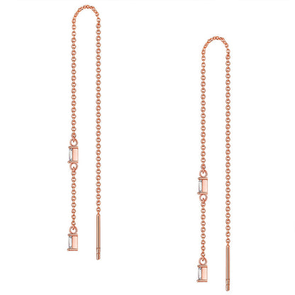 Ohrringe roségold hängend Zirkonia