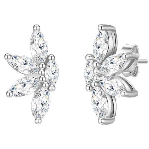 Ohrringe Stecker Zirkonia Blume