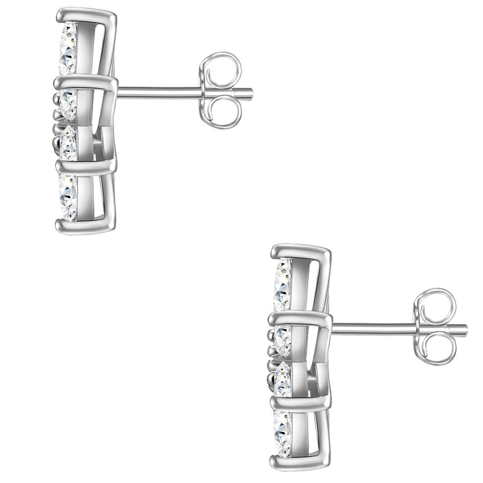 Ohrringe Stecker Zirkonia Blume