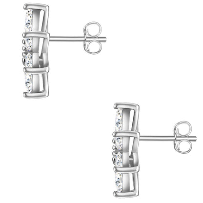 Ohrringe Stecker Zirkonia Blume