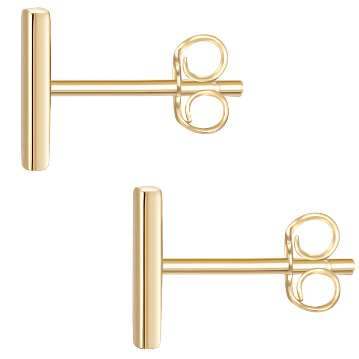 Ohrstecker gold Stäbchen eckig