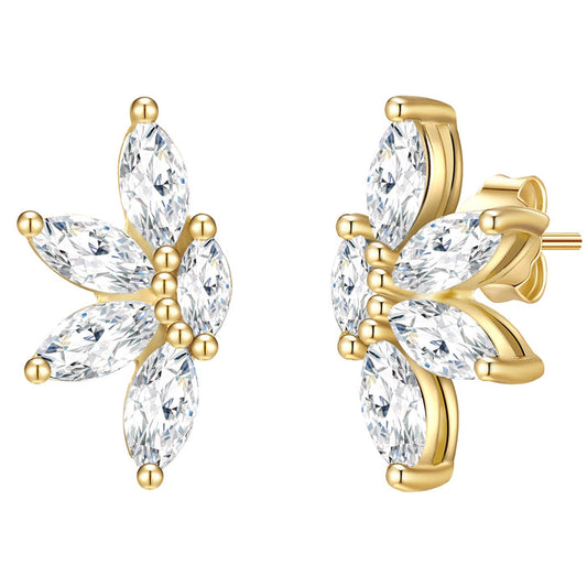 Ohrstecker gold Zirkonia Blume