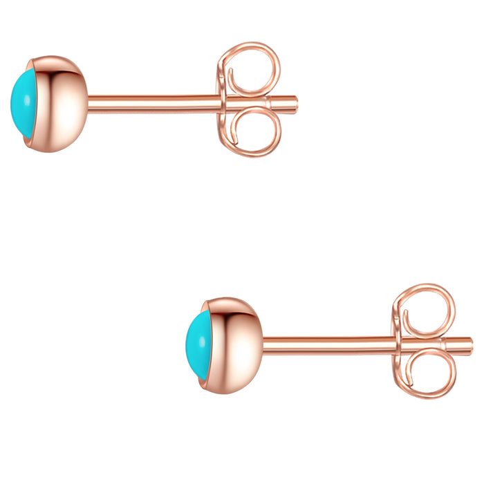 Ohrstecker roségold Türkis (rek.)