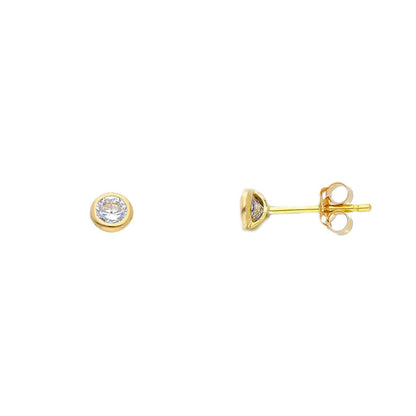 Ohrstecker Zargefassung Zirkonia Gelbgold 750/18K 3.5mm/4mm/5mm/6mm