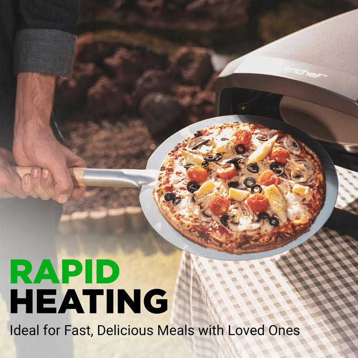 Outdoor Pizza Oven, 1-Min Cook, Rotating Stone, Carbon Steel