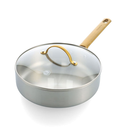 CC010330-102 - Padova Padova Skillet With Lid, Stainless Steel - 24cm - Product Image 1