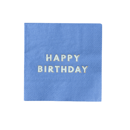 Bonjour Fête PALISADES BLUE SIGNATURE HAPPY BIRTHDAY COCKTAIL NAPKINS