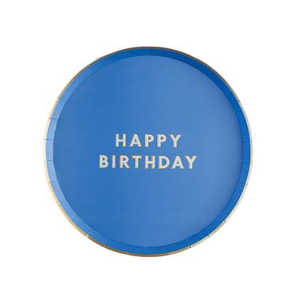 Bonjour Fête PALISADES BLUE SIGNATURE HAPPY BIRTHDAY SMALL PLATES
