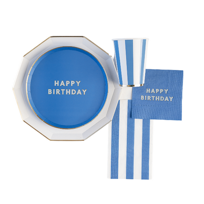 Bonjour Fête PALISADES BLUE SIGNATURE HAPPY BIRTHDAY SMALL PLATES