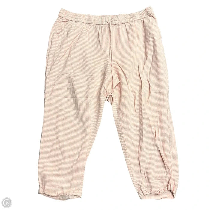 Pants Linen By J. Crew In Orange & White, Size: 20