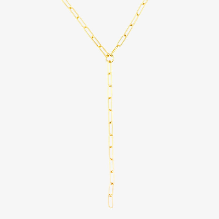 Paperclip Chain Lariat Necklace