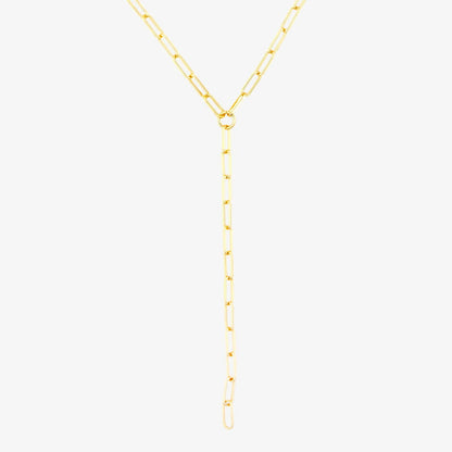 Paperclip Chain Lariat Necklace