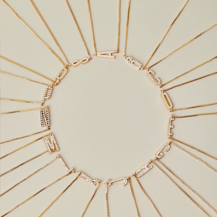 Pavé Initial Box Chain Choker