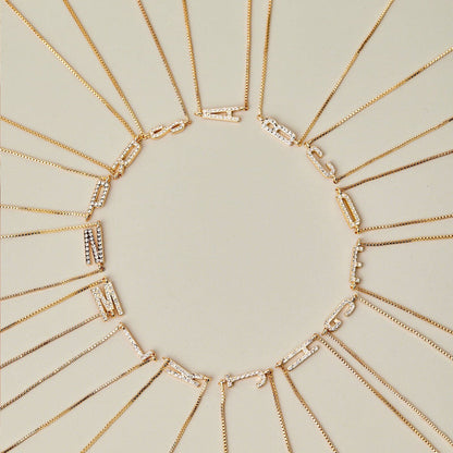 Pavé Initial Box Chain Choker