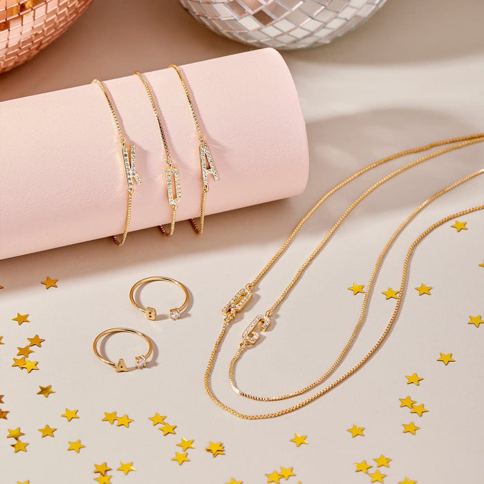 Pavé Initial Box Chain Choker