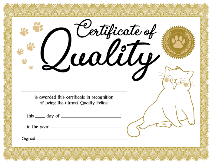 Personalized Quality Pet Certifcate