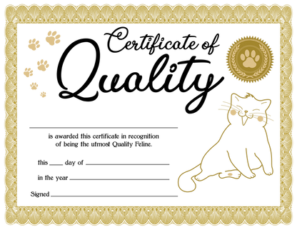 Personalized Quality Pet Certifcate