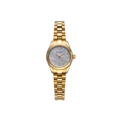 Petit Soleil Round Uhr Gold Pearl
