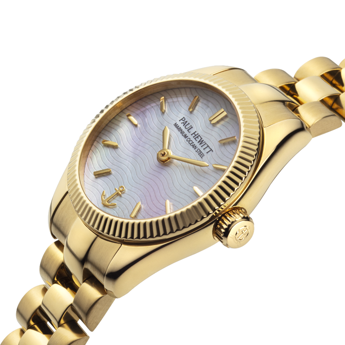 Petit Soleil Round Uhr Gold Pearl