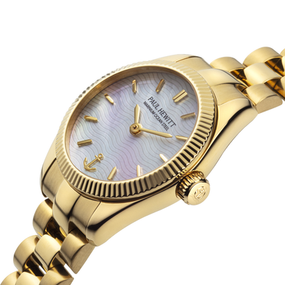 Petit Soleil Round Uhr Gold Pearl