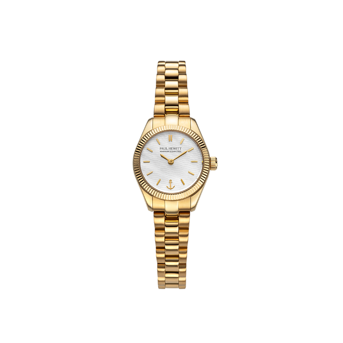 Petit Soleil Round Uhr Gold Weiß